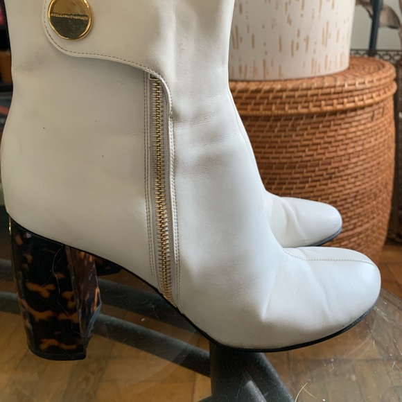 Stella McCartney white tortoise heel boots 38 - Picture 7 of 8